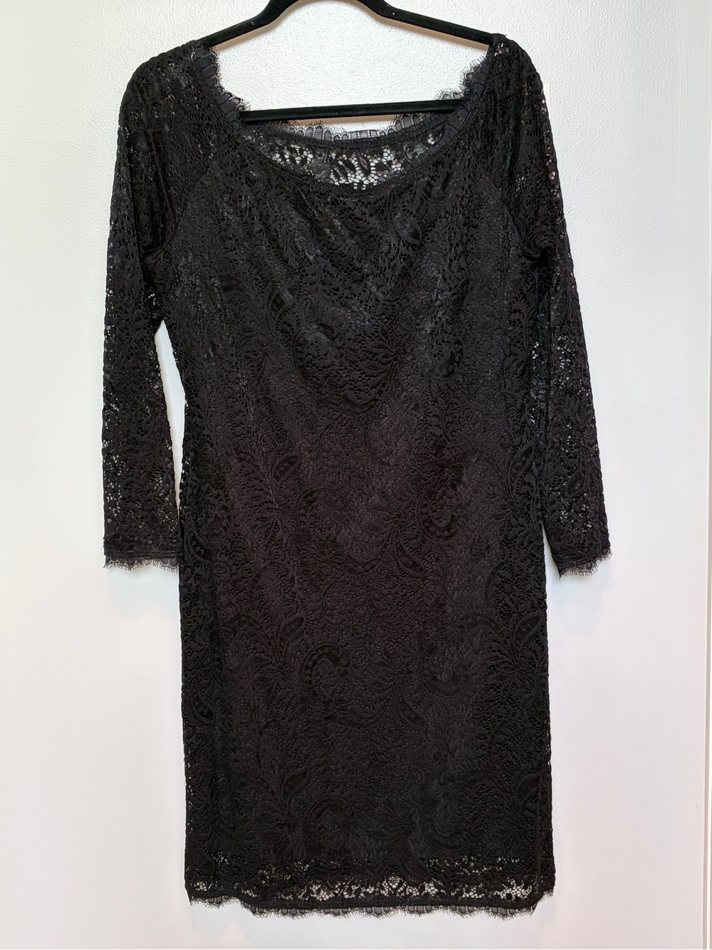 Onyx Nite Black Lace Long-Sleeve Sheath Dress